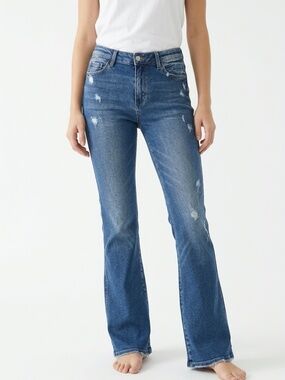 VERVET • Bella High Rise Distressed Flare Jeans Size 31